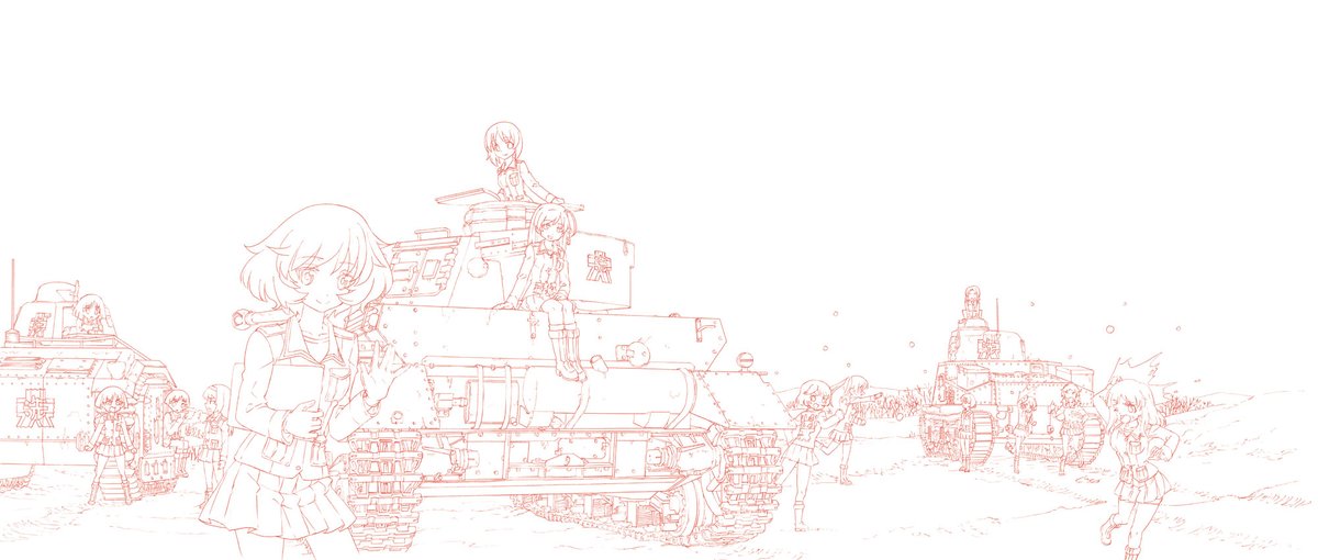 秋山優花里 ,エルヴィン(ガルパン) ,五十鈴華 「#仕事中に過去絵をさらしてく 」|才谷屋龍一🇺🇦パワパス第４巻・４月１３日発売☆のイラスト