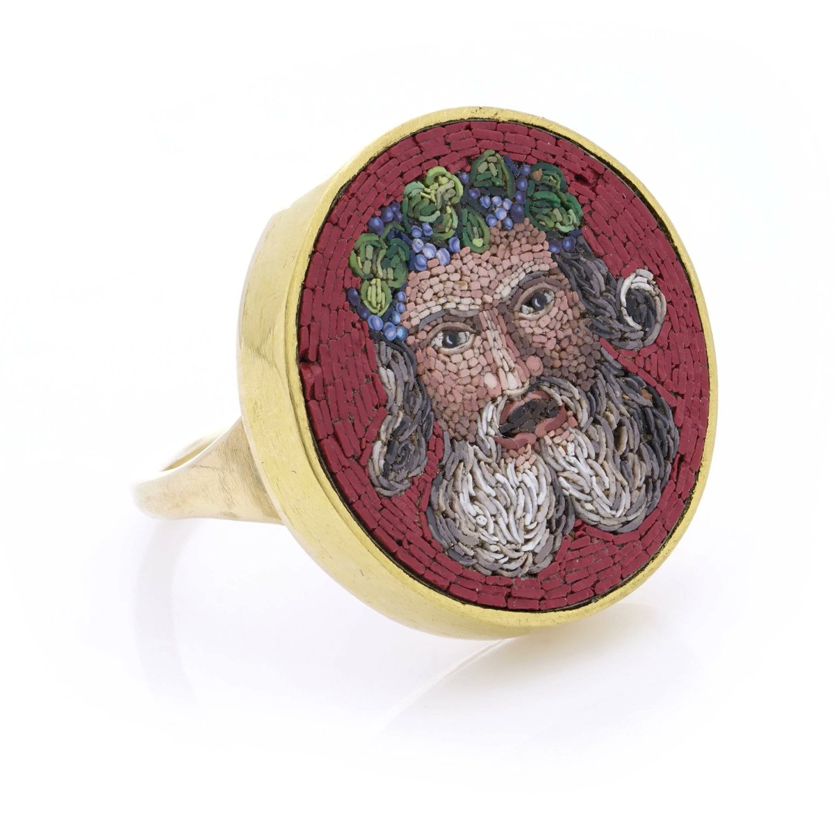 putting this 19c. italian micromosaic ring depicting bacchus as the only item on my christmas wish list.