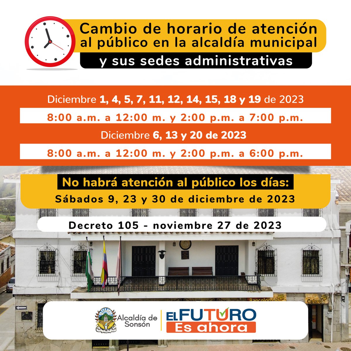 #SonsónAvanza➡ 🧡💙 | ¡Atención! para tener en cuenta este fin de año👇