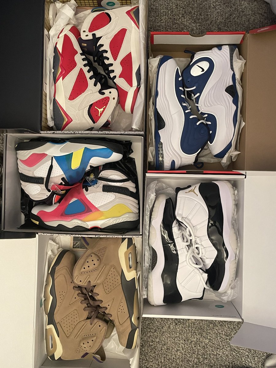 #mailcall So I’m super late… Been too busy to post my last 2 months of pick ups. So here they are…🤷🏾‍♂️ @snkr_twitr #nike #airjordans #jumpman #nikeair #retro1 #retro3 #retro4 #retro5 #retro6 #retro7 #airship #airmax #dunks #penny2 #kotd  #sneakers #wearyourkicks