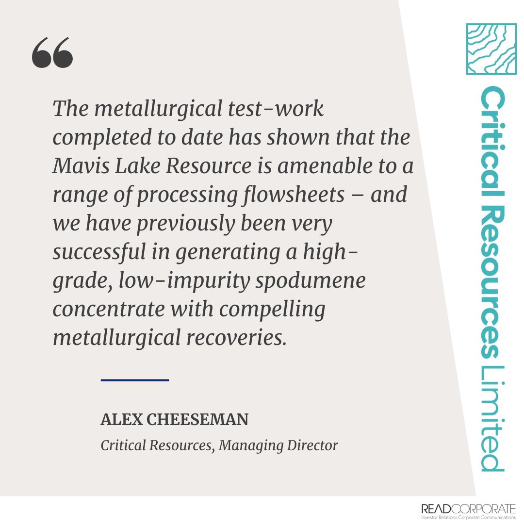 RR_Stars's tweet image. .@Critical_CRR announced that beneficiation &amp;amp; optimisation studies at Mavis Lake Lithium Project in Ontario, Canada, would be bolstered by ore sorting test work. 

ow.ly/6MpE50QbOqc

$CRR #lithium #testwork #Ontario #Canada #ASX