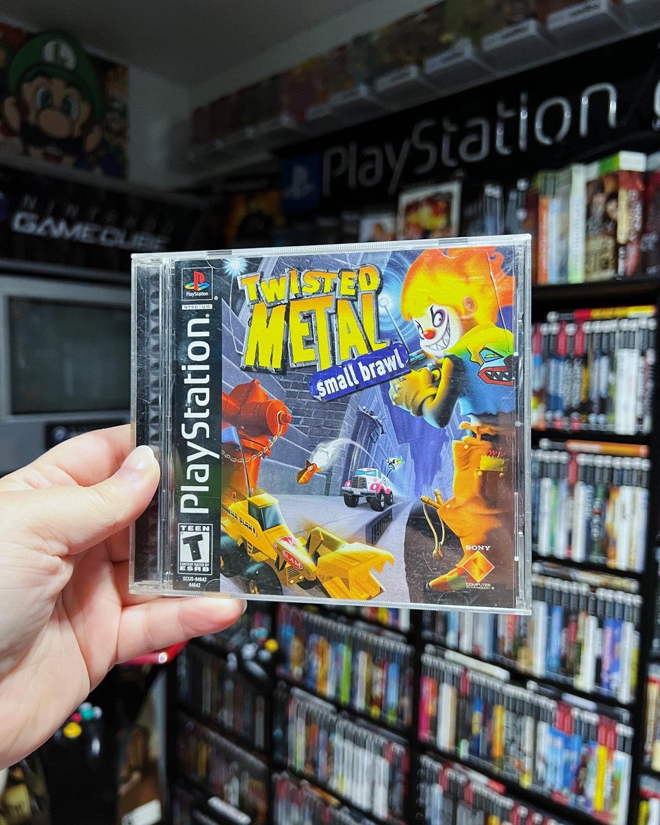 GamerAhmer's tweet photo. 22 years ago today Twisted Metal Small Brawl released on the PlayStation 1! Who else loved this series?! #twistedmetal #twistedmetalsmallbrawl #smallbrawl #playstation #playstation1 #ps1 #ps1games #gamerahmer #gameroom #gaming #gamer #games #retrogaming #onthisdayingaming https://t.co/Z4rLJ4VsaI