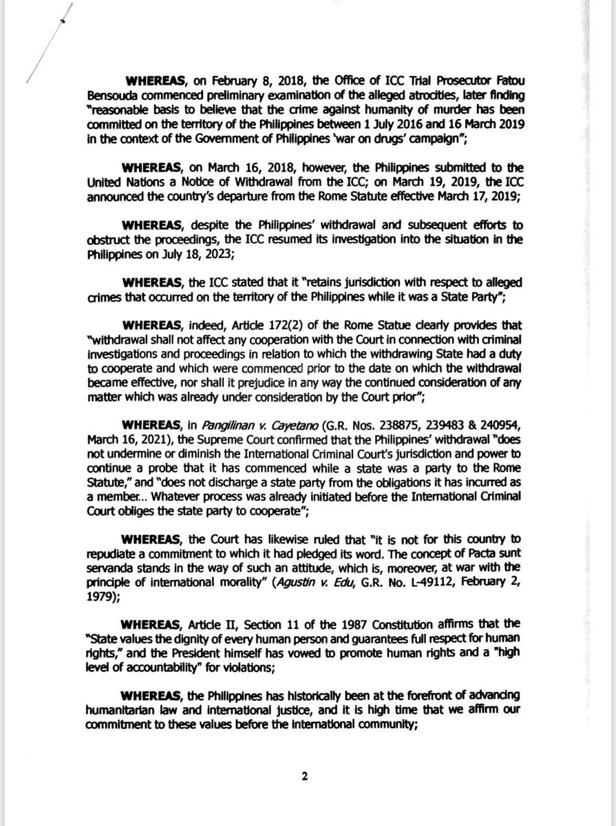 inquirerdotnet's tweet photo. JUST IN; Opposition Senator Risa Hontiveros files a resolution urging Malacañang to cooperate with the International Criminal Court and assist the international tribunal in its investigation of the human rights situation in the Philippines. | @charieabarcaINQ https://t.co/NGB4OyOUzY