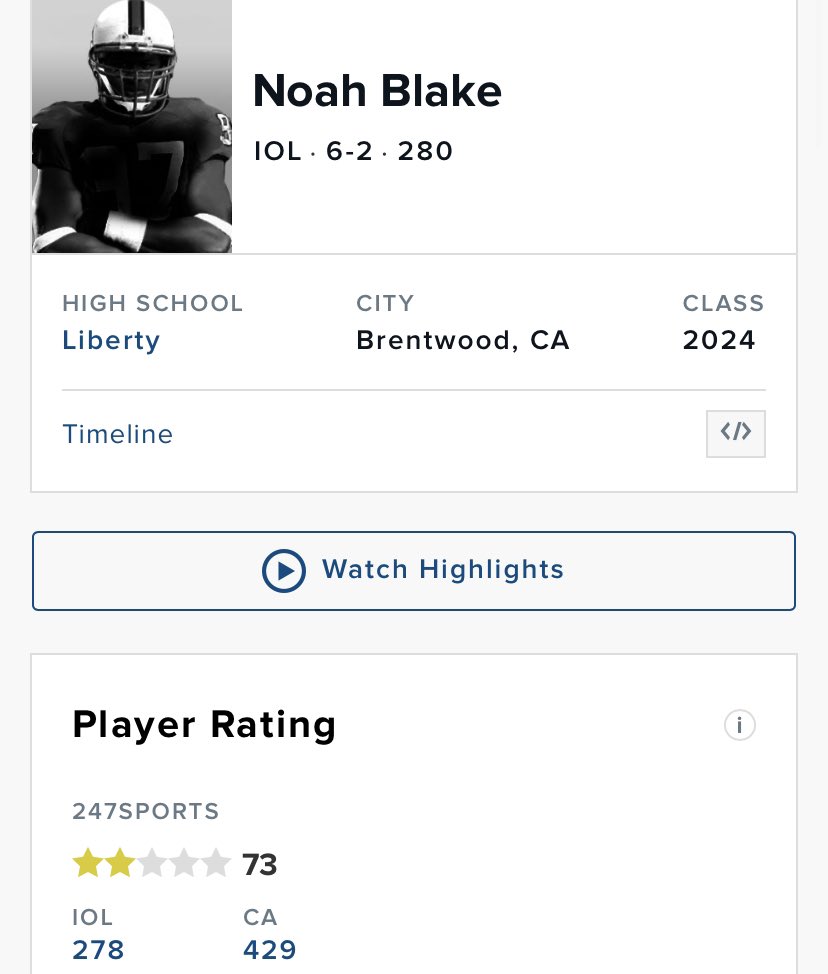 NoahBlake__'s tweet photo. Huge Thank you to @BrandonHuffman and @247Sports for reviewing my film and giving me 2 stars! @lhslionsfb @CoachMikeCable @DavidReinders @westcoastpreps_ @thepress_sports @MLUYFI https://t.co/dTjy235liH