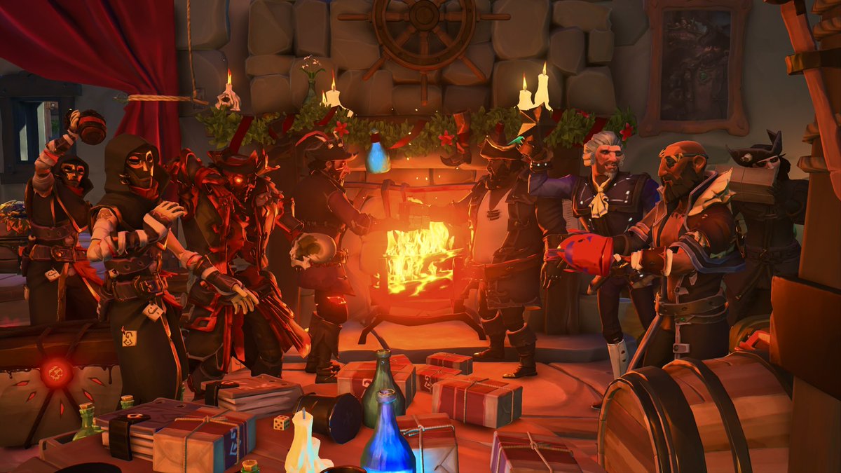 Annual Christmas Gift exchange🎁. Even reapers can play nice…for presents.

#SoTShot theme: Festive fun

<a href="/SeaOfThieves/">Sea of Thieves</a> <a href="/RareLtd/">Rare Ltd.</a> <a href="/Xbox/">Xbox</a> <a href="/XboxGamePass/">Xbox Game Pass</a>