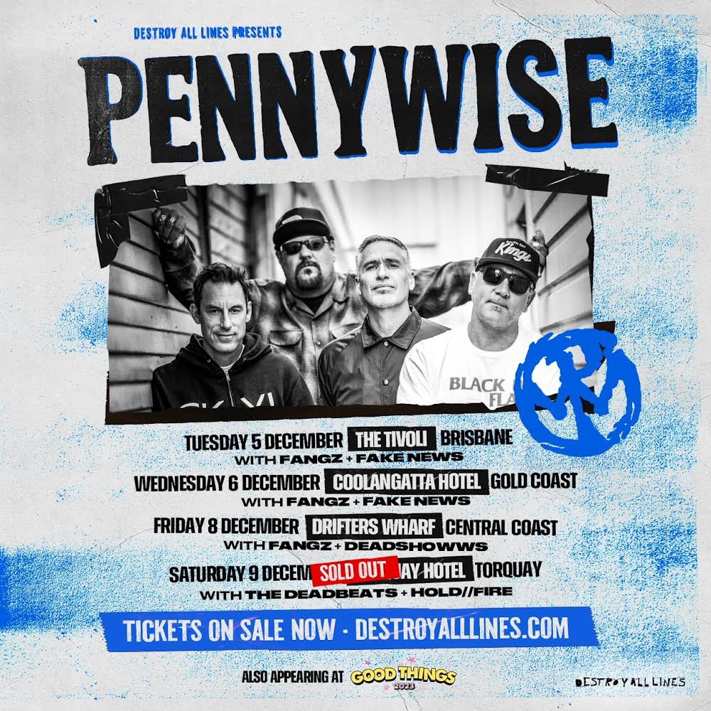 Australia! Fangz, Fake News, Deadbeats, Deadshowws and Hold//Fire will be joining us across select shows! Grab remaining tickets now at pennywisdom.com/tour