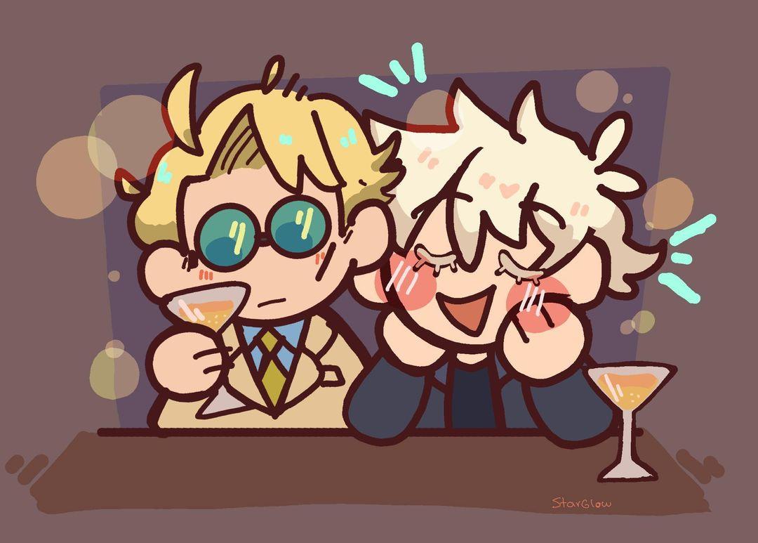 五条悟 ,七海建人 「Drinks  #nanago #jjk #JujutsuKaisen」|StarGlow🌻@ LAYTON IS BACK☕のイラスト