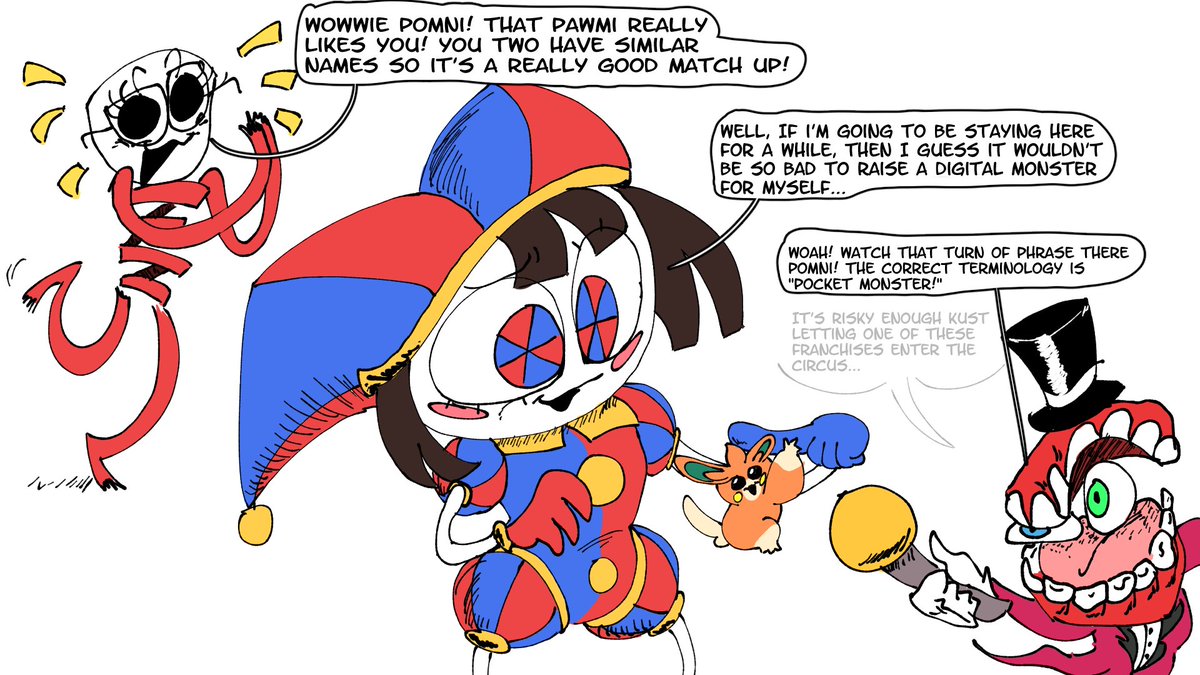 Pomni catches herself a Pawmi. #TheAmazingDigitalCircus #Pokemon