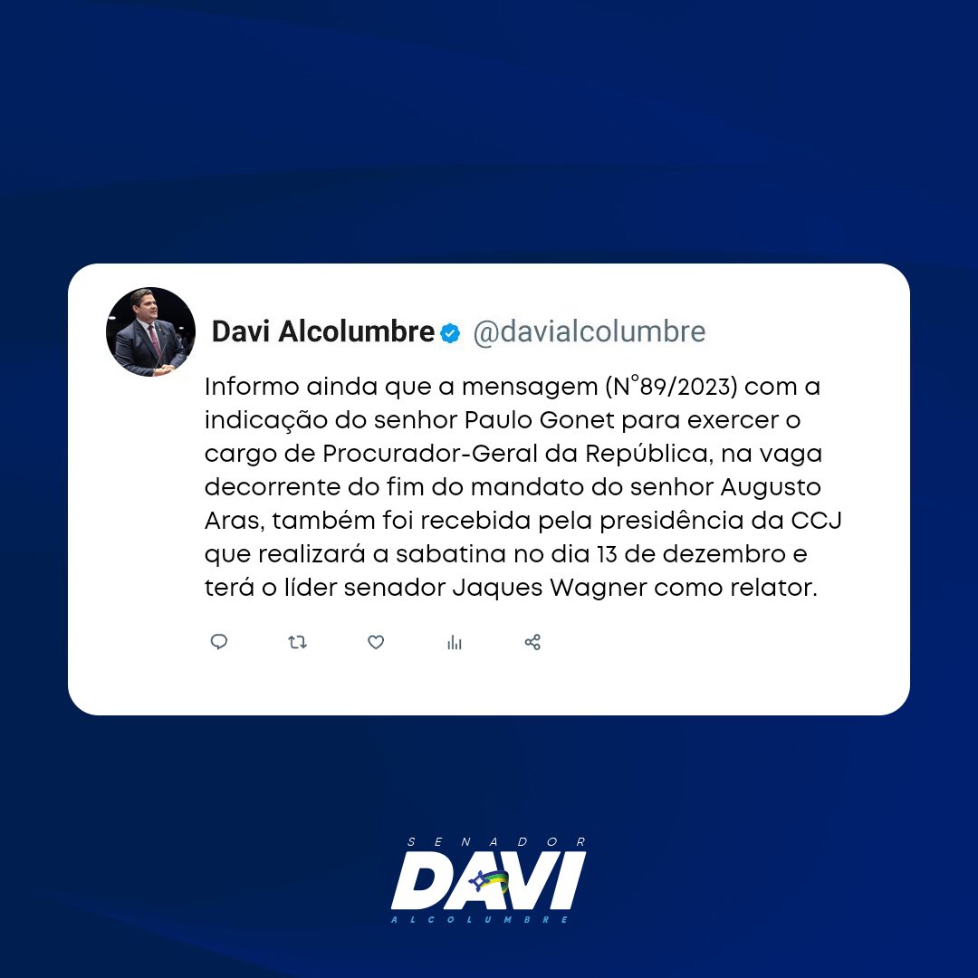 Davi Alcolumbre tweet media