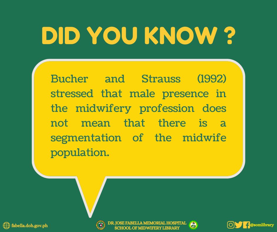 somlibrary's tweet image. Bucher and Strauss (1992) stressed that male presence in the midwifery profession does not mean that there is a segmentation of the midwife population.

#SOMLibrary