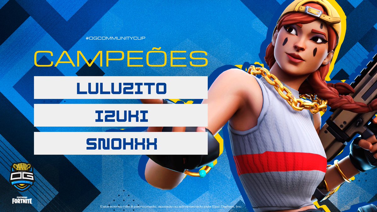 TheSVCup's tweet photo. E os grande campeões da #OGCommunityCup foram
@1LuLuzito x @snohxxfn x @izukiFN!
Eles levaram a maior fatia dos US$6.000,00 e o titulo de atuais campeões da #TheSVCup.
Parabéns a todos os participantes, nos vemos em breve... https://t.co/6ejw0EIqbL