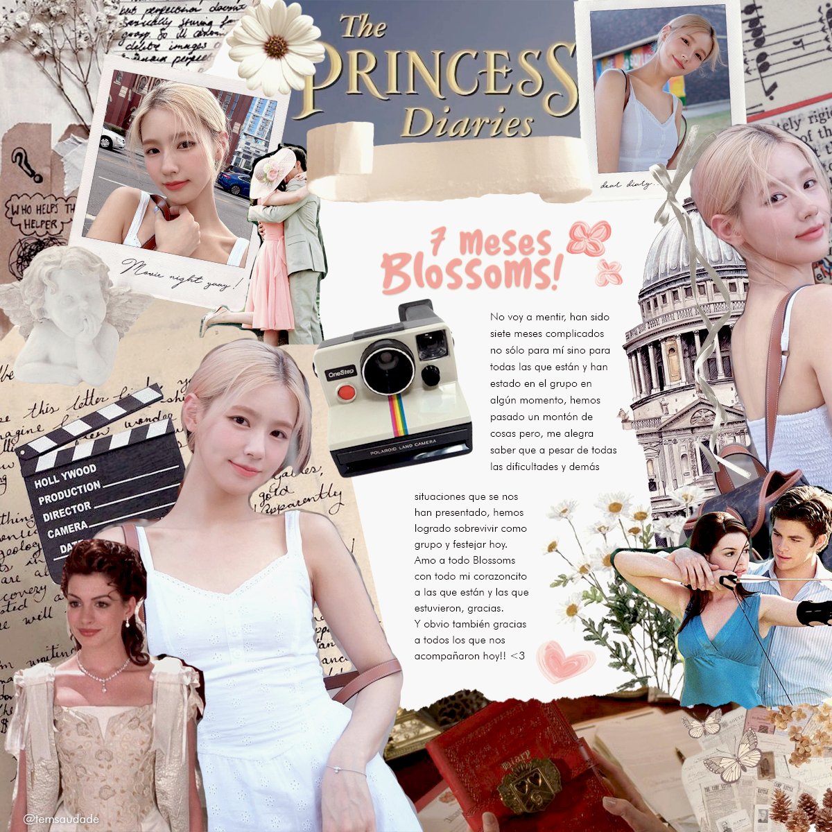 temsaudade's tweet photo. ㅤ𐙚  ݁  ✿ㅤ #7MBlossomsㅤ— ㅤ𝓜ovie 𝓝ight 🎬  ･ ﾟ #BlossomsMovies ㅤଓㅤ𝒯he 𝒫rincess 𝒟iaries ⋆ 

Mis nenas: gracias por siete meses llenos de amor, ojalá sigamos cumpliendo muchos más y sepan muy bien que siempre tendrán un lugarcito en mi corazón, las amo. https://t.co/5mkfVqRFdn