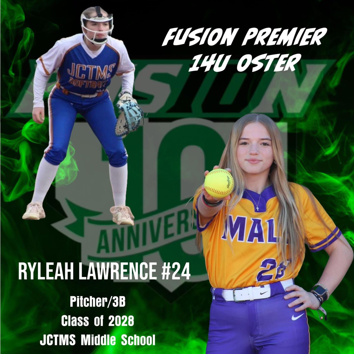ryleah_lawrence's tweet photo. I’m excited to announce that I will be playing for @FusionOster2010 as a pitcher and also 3rd base!!! I’m so excited and can’t wait to get started with my new team!Thank you for this opportunity can’t wait for the season to start!!! https://t.co/VyoHr3U5O3