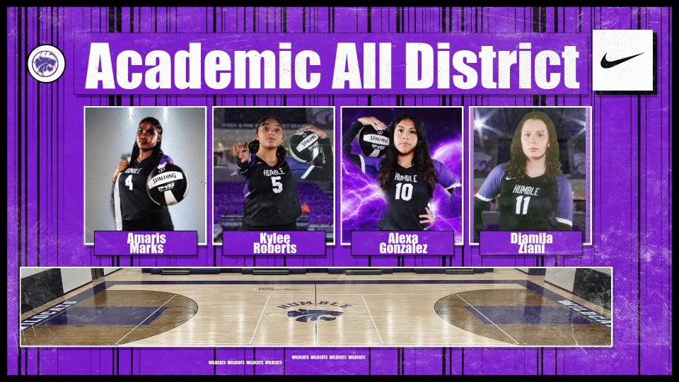 Congratulations to Amaris, Kylee, Alexa, and Djamila for making the Academic All-District Team 🤩 This achievement required a 94 average for the nine weeks 📚 @HumbleISD_HHS @HumbleISD_Ath @HMS_ladycats @GirlsSterling @Coach_RobMurphy @MrCosby_HHS