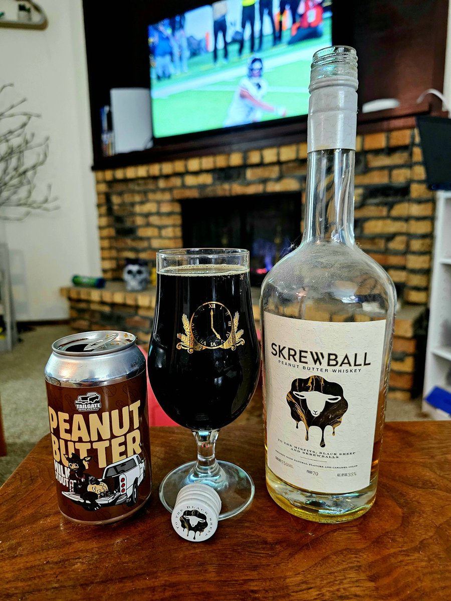 J from Iowa (@jthelugan) on Twitter photo <a href="/TailGateBrewery/">TailGate Brewery</a> Peanut Butter milk stout, with half a shot of <a href="/skrewballwhsky/">Skrewball Whiskey</a> in the glass, makes for a very tasty beverage <a href="/TailGateBrewery/">TailGate Brewery</a> Peanut Butter milk stout, with half a shot of <a href="/skrewballwhsky/">Skrewball Whiskey</a> in the glass, makes for a very tasty beverage