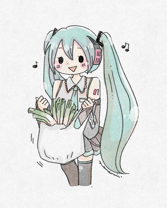 しろくまななみんが初音ミクを描くとこんな感じになります 