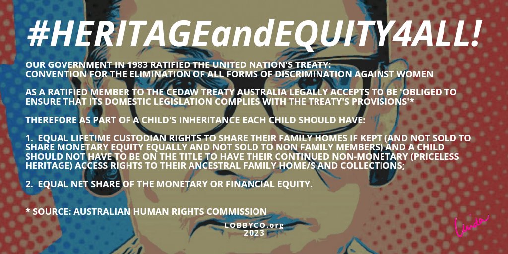 #HERITAGEandEQUITY4ALL! Looking for a female social justice barrister seeking to donate 38 hrs of your pro-bono time to my case Paterson v Paterson's in the Supreme Court of South Australia. Aim is to reclaim all my rights to equality under the 1983 CEDAW treaty. #CEDAW