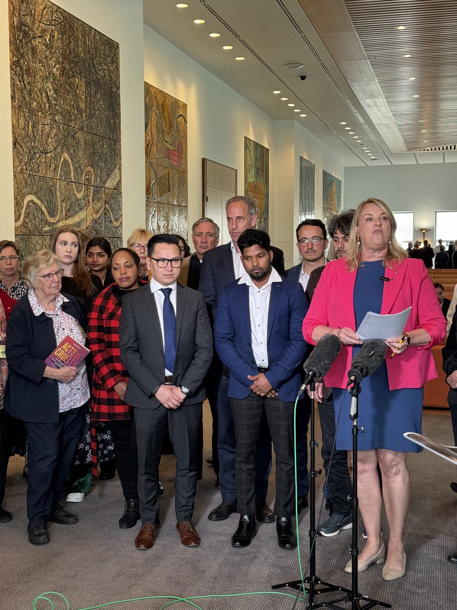ZakiHaidariAU's tweet photo. We’re in the Parliament House today to call for a Royal Commission into Immigration Detention. The asylum policies are designed to torture and break people seeking safety. It has been going for too long, I have lost some close friends. We’re calling for justice and truth telling. https://t.co/aG4eRjatce
