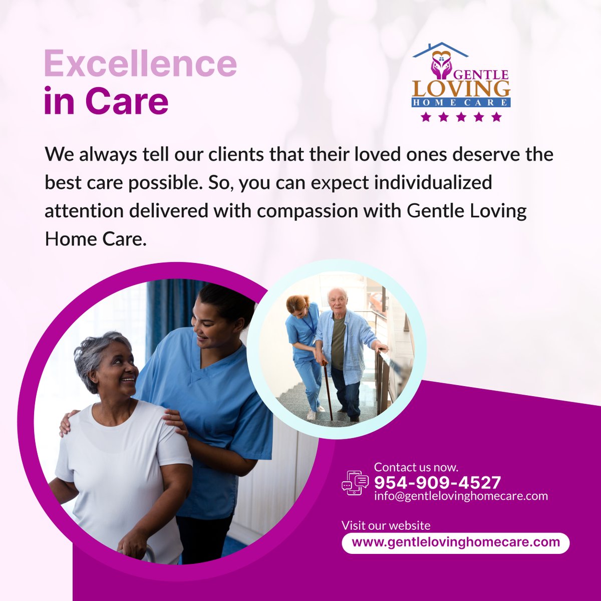 Choose Gentle Loving Home Care for your loved ones, offering personalized attention and compassionate assistance. Call 954-909-4527 today to provide exceptional care for those who matter most.

#HomeCare #PersonalizedAttention #CompassionateAssistance #ExceptionalCare