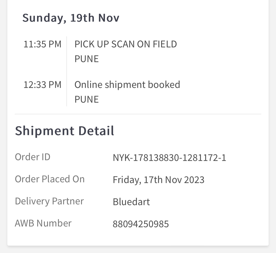 basicallyacidic's tweet photo. @MyNykaa Super Subpar service. There has been no attempt to deliver or cancel the order. Only supposed escalations which don’t result in anything. It’s day 10 today. https://t.co/bop82WzTVU