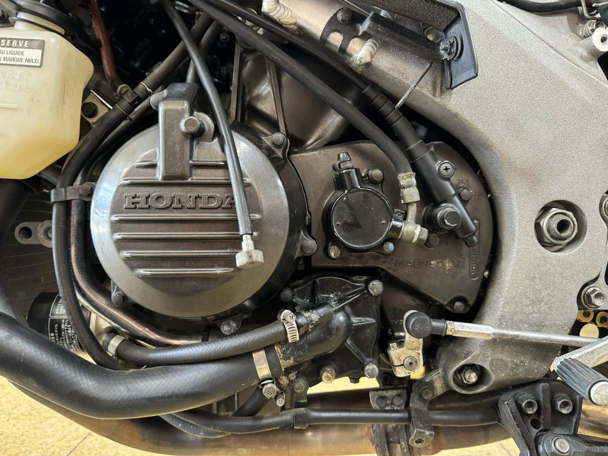 trentasette37_'s tweet image. #RC30 実走約1万キロの車両はかなり程度が良い感じ。オイル漏れも無く一安心。
それにしても整備性良すぎ。😍
#hondaVFR750R
#ホンダ
#Trentasette37_
#トレンタセッテ37