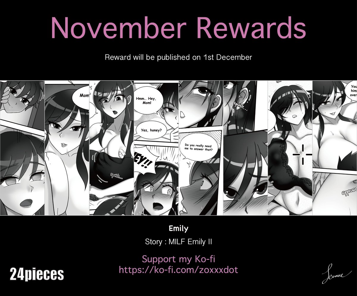 zoxxdot's tweet photo. Nov Reward
Welcome to join my Ko-fi before 30th of Nov if you like MILF Emily II rewards. Rewards will be released on 1st of Dec. Thank you very much. https://t.co/kvKGlA5BFP