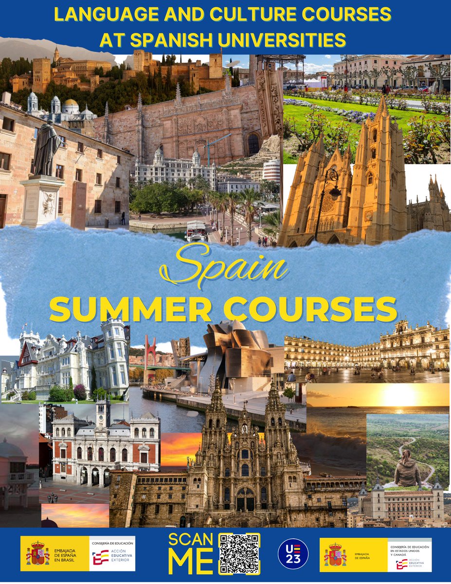SpainEdOfficeCa's tweet photo. 📡Nueva convocatoria de cursos y másteres de universidades españolas para el verano de 2024. ¡Solicita tu curso o máster a partir del 1 de diciembre!
@iuii @univcadiz @fortegamaranon @CanalUGR @unileon @uclm_es @usal @UniversidadeUSC @UVa_es
#StudyinSpainSummer #SpainEdOfficeCa https://t.co/dHriTmw1J4