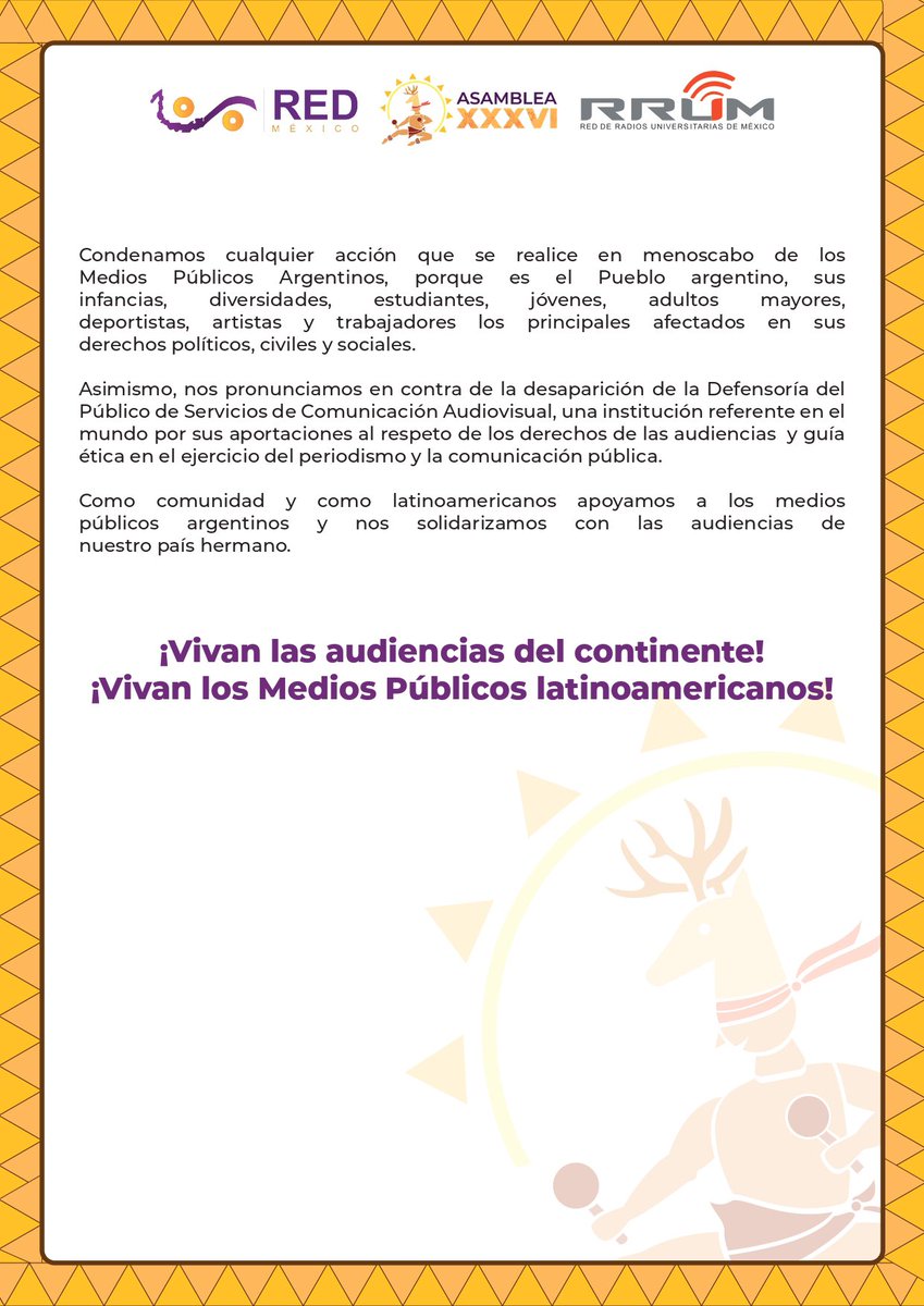 laREDMX's tweet image. En relación a las declaraciones del presidente electo de Argentina, Javier Milei, durante el programa “Alguien tiene que decirlo”, compartimos el posicionamiento de @laREDMX.

NO HAY DEMOCRACIA SIN MEDIOS PÚBLICOS.