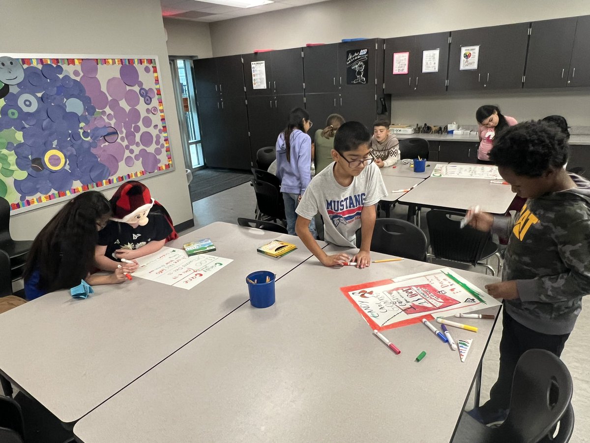 Our Student Council members will be launching and leading a Candy Cane Gram fundraiser in December. They worked so hard today on their posters to promote it. Way to go! 🤗 @BaneElementary @cdiazcfisd #BANEpride #BANEspirit #studentleaders