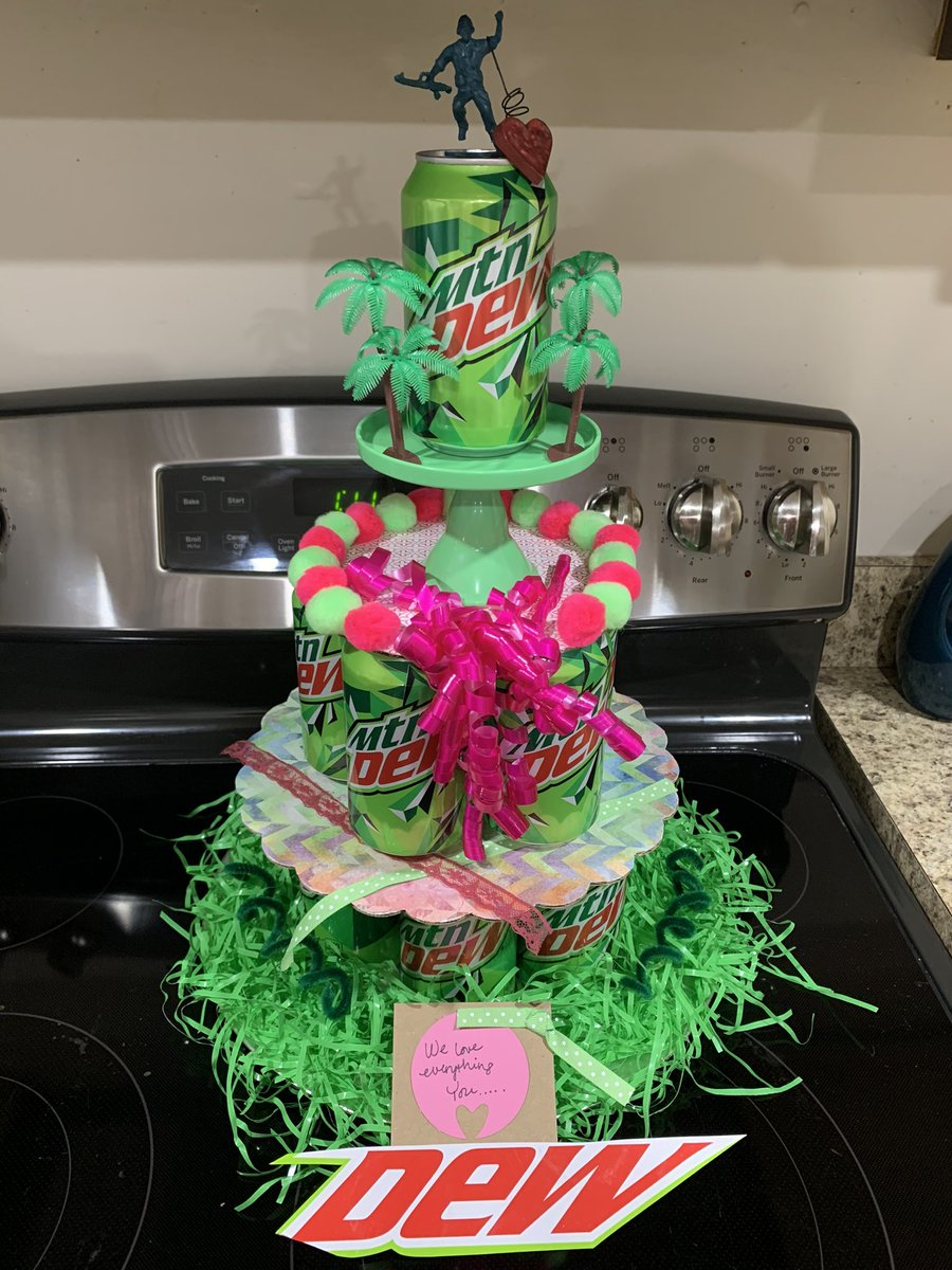 I’m not embarrassed to say that I am also a member of #DewNation @Trudell_DM … if you need a sober companion for No Dewcember I’ll do it with you. 

As further proof that I am a Dew head, this was my birthday cake my wife made me a couple years ago.