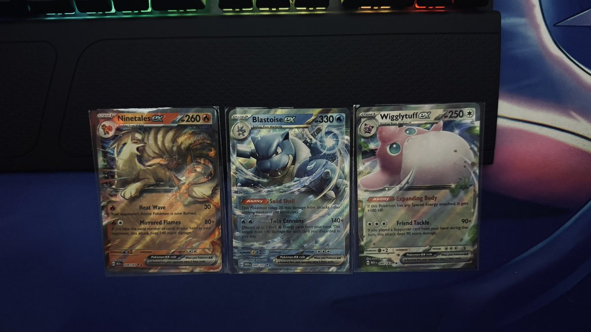 FdoAntonio's tweet photo. Al final estos fueron los Hits que le saqué a la caja. Yo quería mi Charizard arte alternativo 🙄
#pokemon #PokemonTCG #PokemonScarletViolet https://t.co/zGQgIJjkXo
