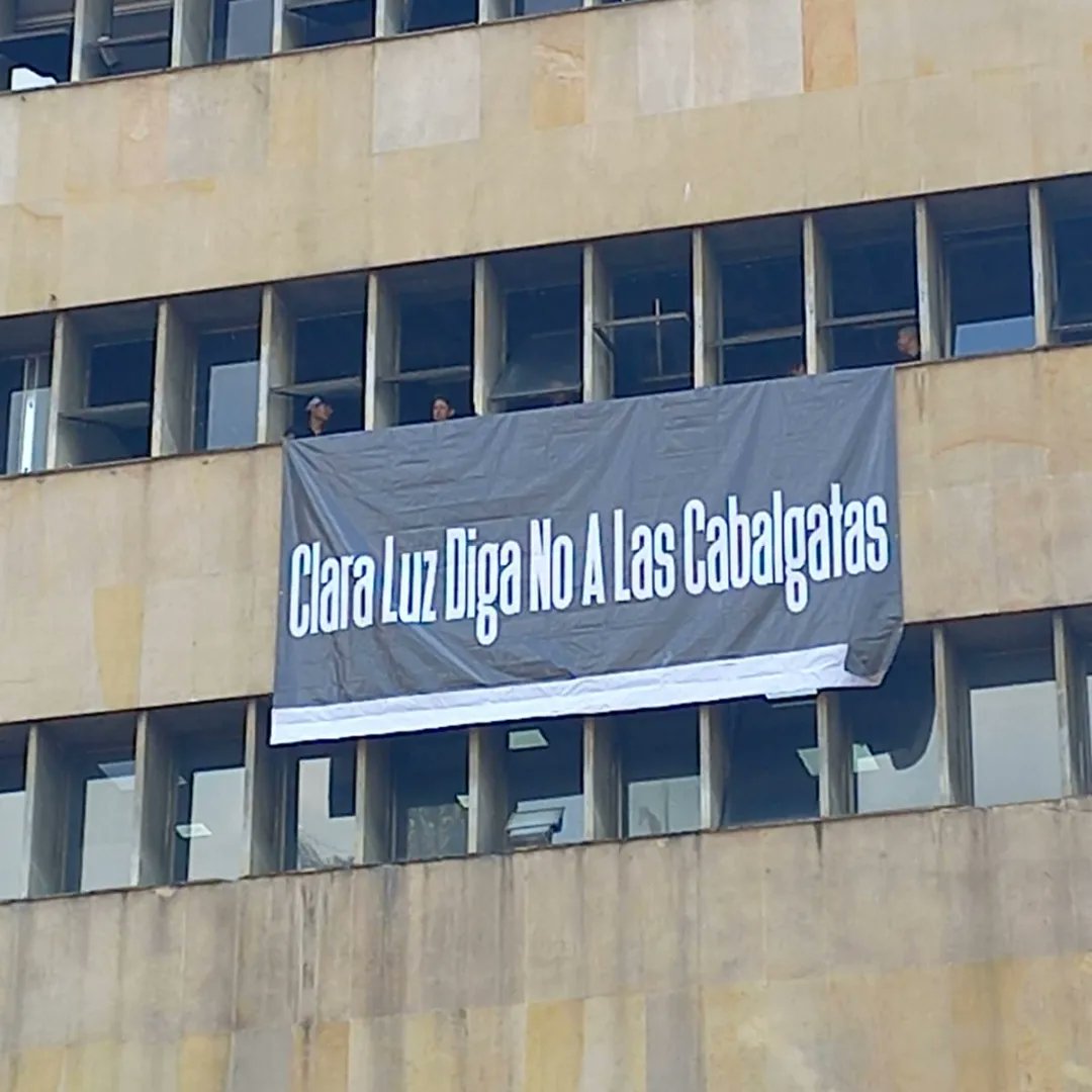 PDosman's tweet photo. Hoy nos tomamos la Gobernación para decirle a la gobernadora, #ClaraLuzDigaNoALasCabalgatas y objete la Ordenanza Departamental aprobada en la Asamblea, que condena a los caballos a la explotación en las crueles y violentas cabalgatas.

@ClaraLuzRoldan https://t.co/J1V3zvEE39