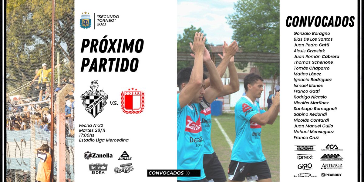𝐇𝐎𝐘 𝐉𝐔𝐄𝐆𝐀 𝐌𝐄𝐑𝐂𝐄 👊

¡La última y en casa! 🏟

Estos son los elegidos por Diego Silvestre para enfrentar mañana a Juventud Unida por la última fecha del campeonato 📋

#DaleMerce
#PrimeraD