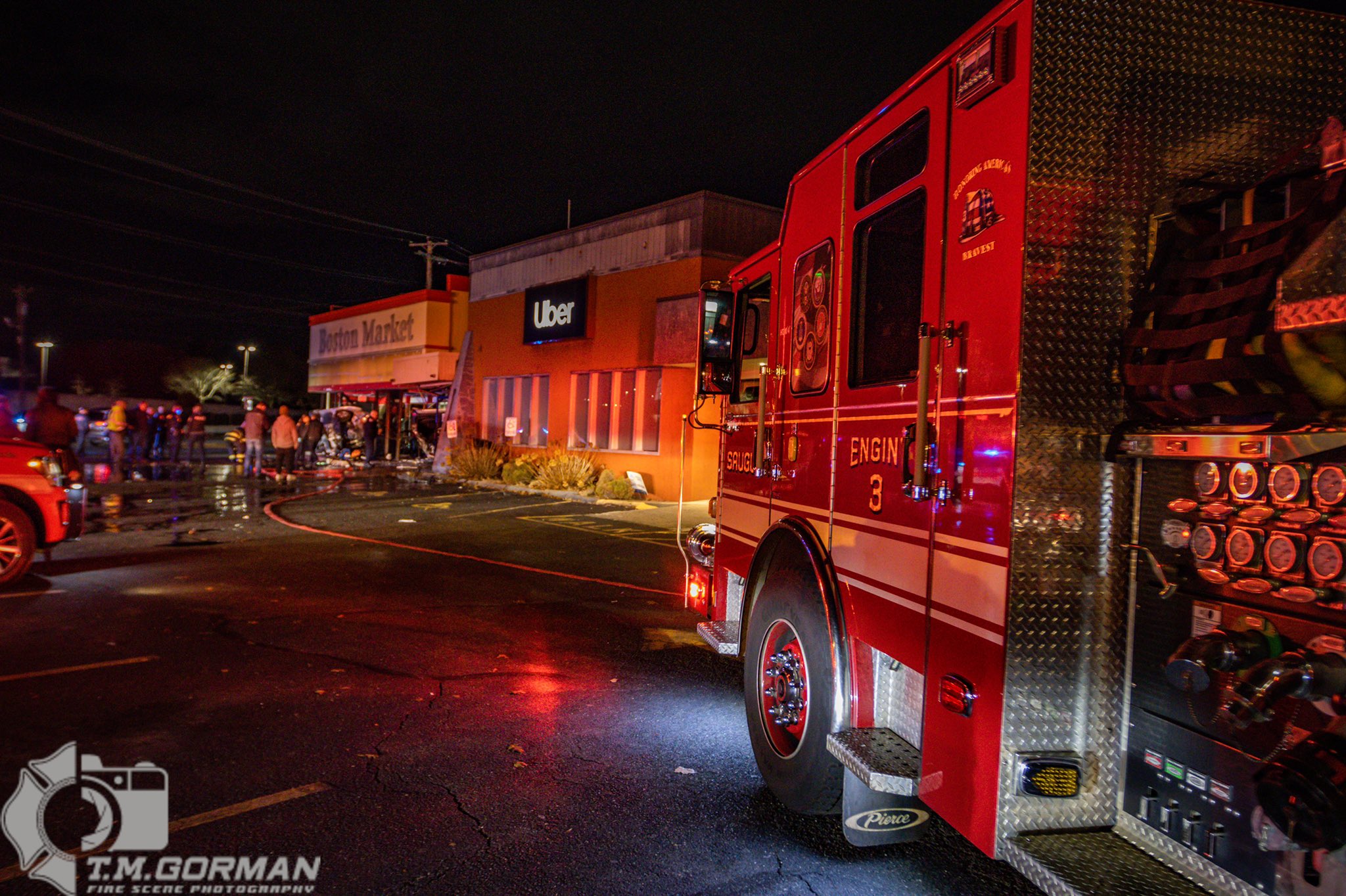 Smoke, flames seen for miles on Route 1 started in Saugus Walmart