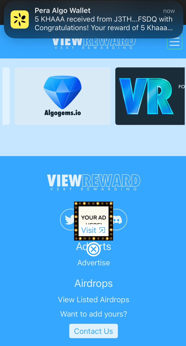 WaltKnowsMoney's tweet image. I just collected Khaaaa Coin from ViewReward.app and you can too, visit View Reward daily to claim free Algo Tokens. viewreward.app/airdrops #Algorand #AlgoFam #ViewReward via @ViewRewardApp