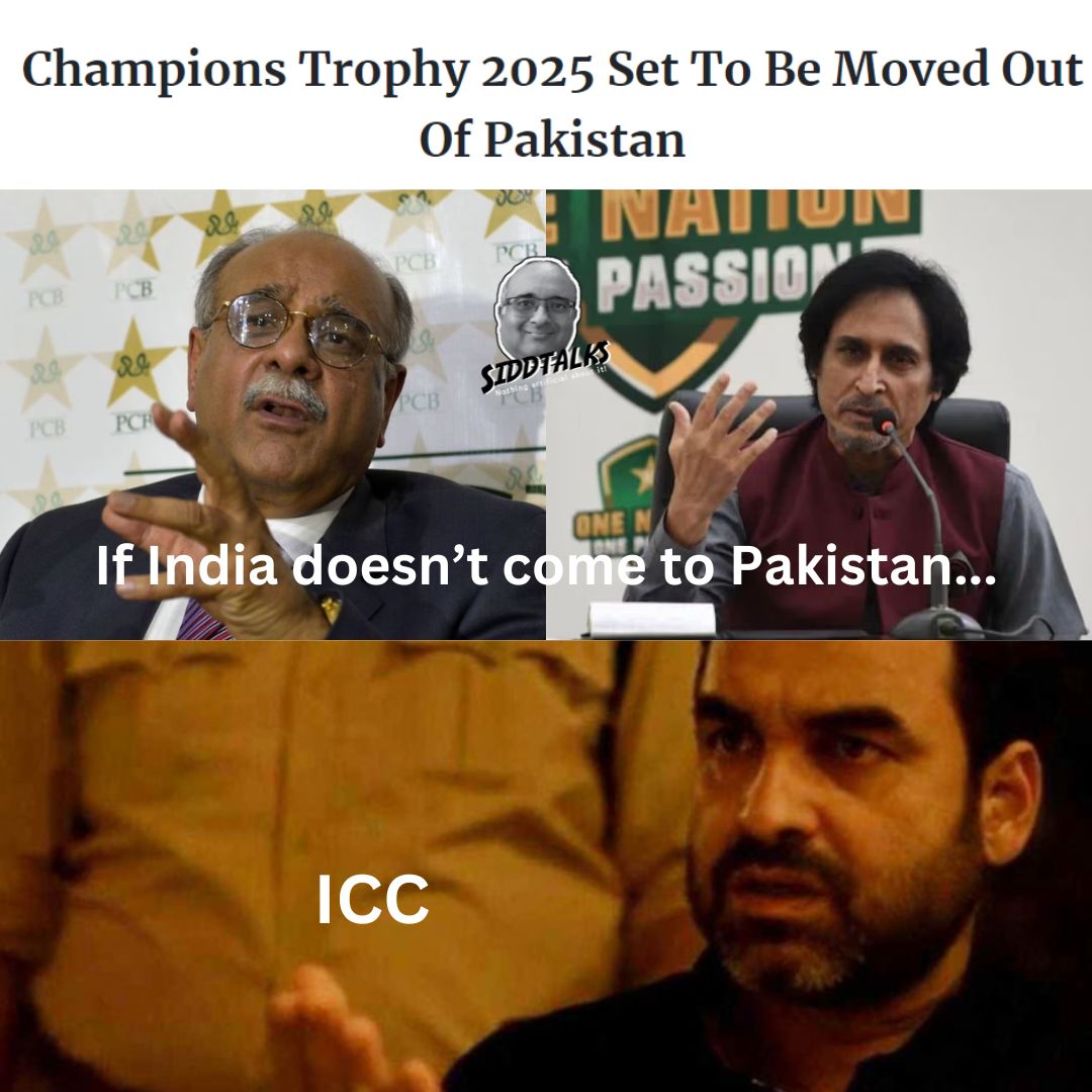 WisdomOfCric's tweet photo. Possible scenario after Pakistan participated in #CWC23
This is a meme and nothing but a meme!
#ChampionsTrophy2025 #SiddTalks #SiddTalksMeme #SiddTalksMemes https://t.co/gBcope35gu