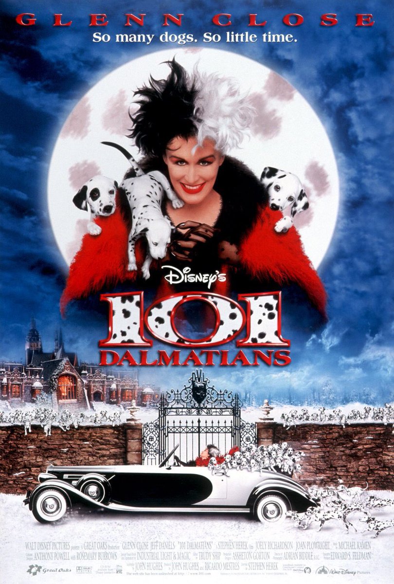 🎬MOVIE HISTORY: 27 years ago today, November 27, 1996, the movie ‘101 Dalmatians’ opened in theaters!

#GlennClose #JeffDaniels #JoelyRichardson #JoanPlowright #HughLaurie #MarkWilliams #TimMcInnerny #JohnShrapnel #HughFraser #ZohrenWeiss #FrankWelker @Disney #StephenHerek