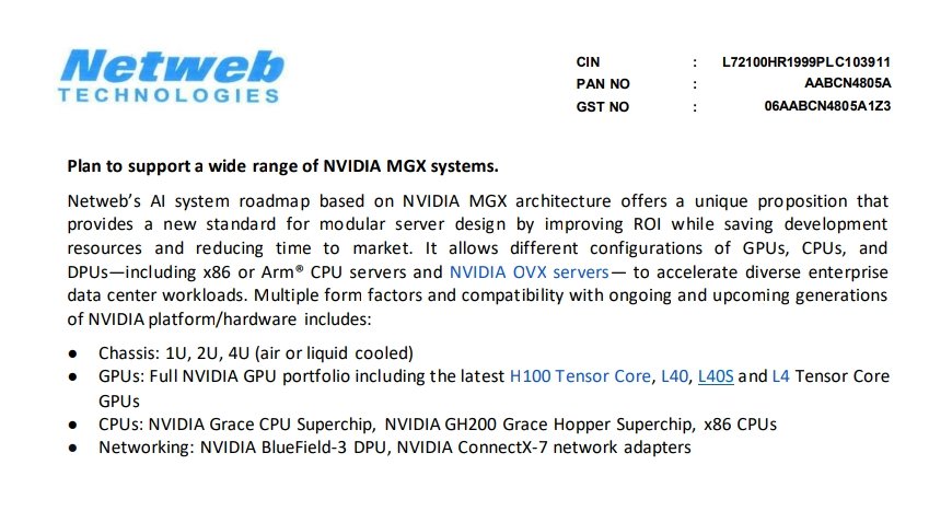 nid_rockz's tweet image. Netweb technologies
#NETWEB

Netweb collaborates with NVIDIA to unlock the potential of AI and High performance computing 👏

Netweb, now is a manufacturing partner for NVIDIA Grace CPU superchip and GH200 Grace Hopper superchip MGX server designs 

Netweb to build and produce…