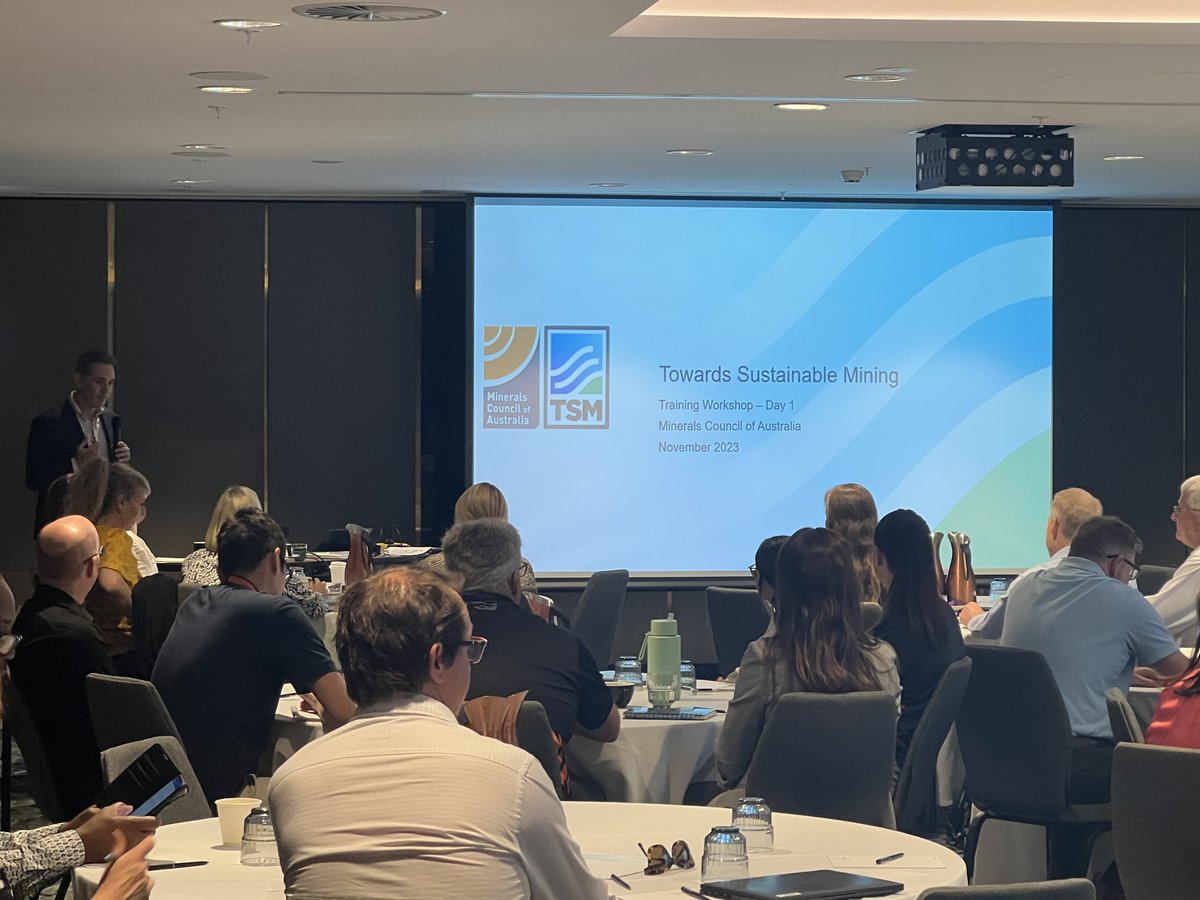 MineralsCouncil's tweet photo. The industry adopted the @tsminitiative (TSM) system in 2021. To support members in implementation, the MCA is are in Perth today to provide in-person training and support to members.
Visit: https://t.co/amWxosj0or.
#TSMining https://t.co/OfUCMTNYib