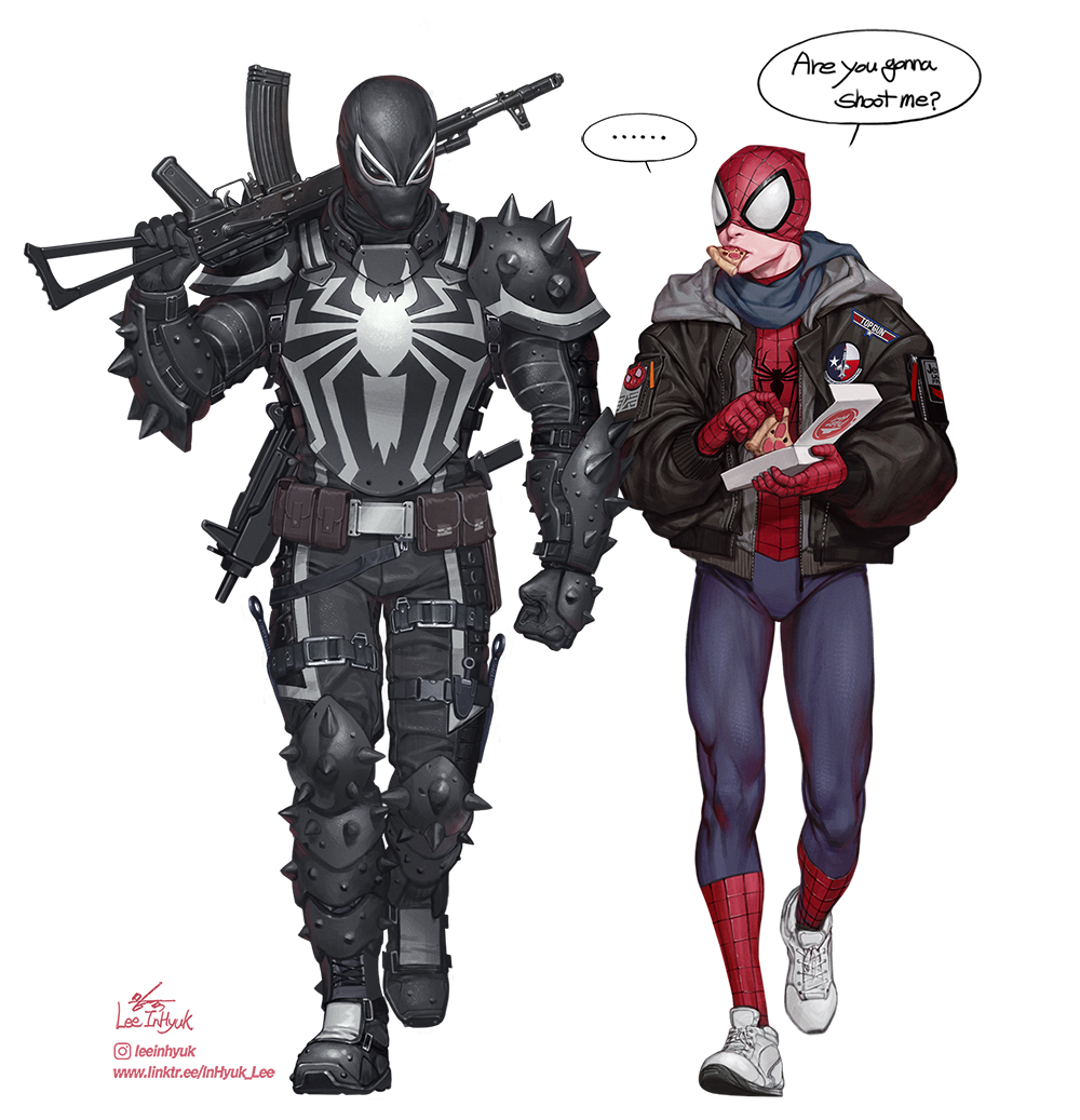 Spidey and Agent Venom, image size:1000x1037