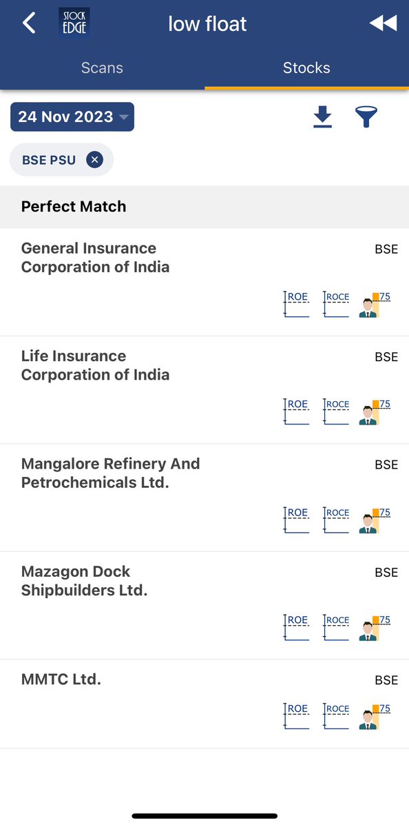 vivbajaj's tweet photo. Brand new #ComboScan using @mystockedge
PSUs with low float and high ROC ROCE https://t.co/c42OkhIvSb