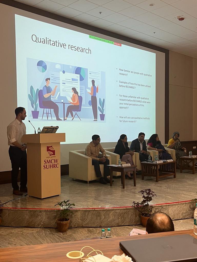 Global_RECHARGE's tweet photo. Great discussions moderated by @JamesManifield_ with all RECHARGE India teams regarding research capacity development which covered:

🇮🇳 @IPCRG teach the teacher for #pulmonaryrehabilitation

🇮🇳 Importance of PPI and qualitative research https://t.co/KF2xtI7Xz6