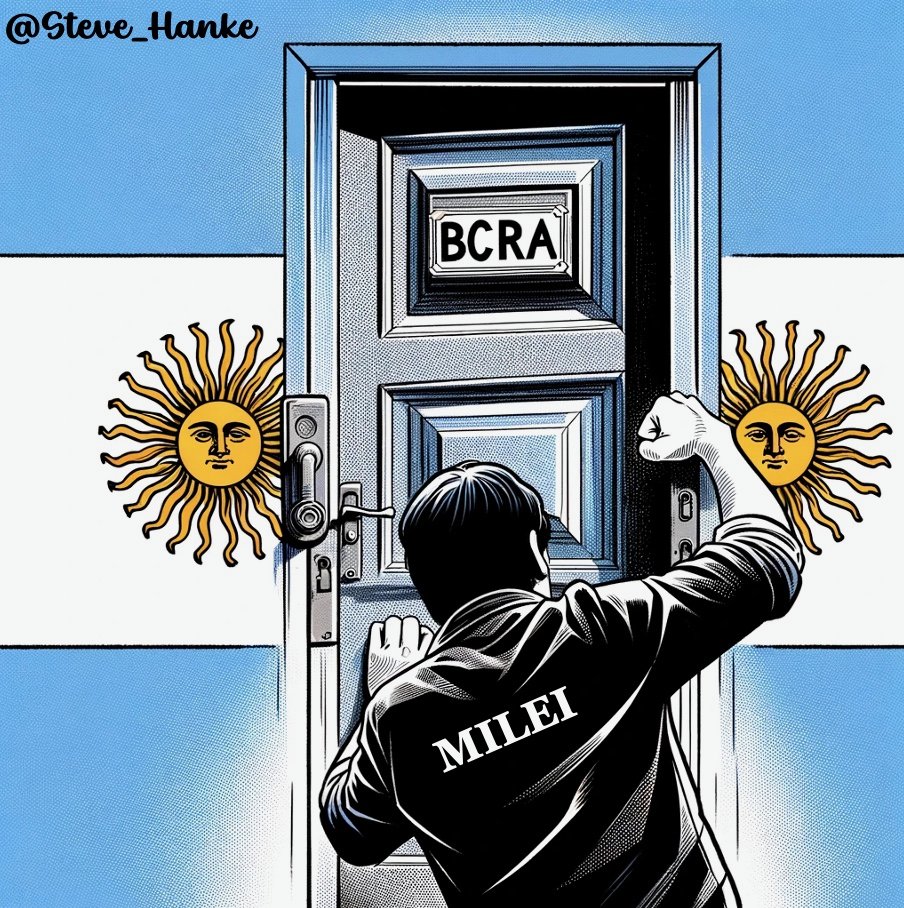 #ARGWatch: President-elect Javier Milei has confirmed he will close the BCRA – that’s “non-negotiable.”

It’s time for ARG to mothball the BCRA, the PESO, & OFFICIALLY DOLLARIZE
