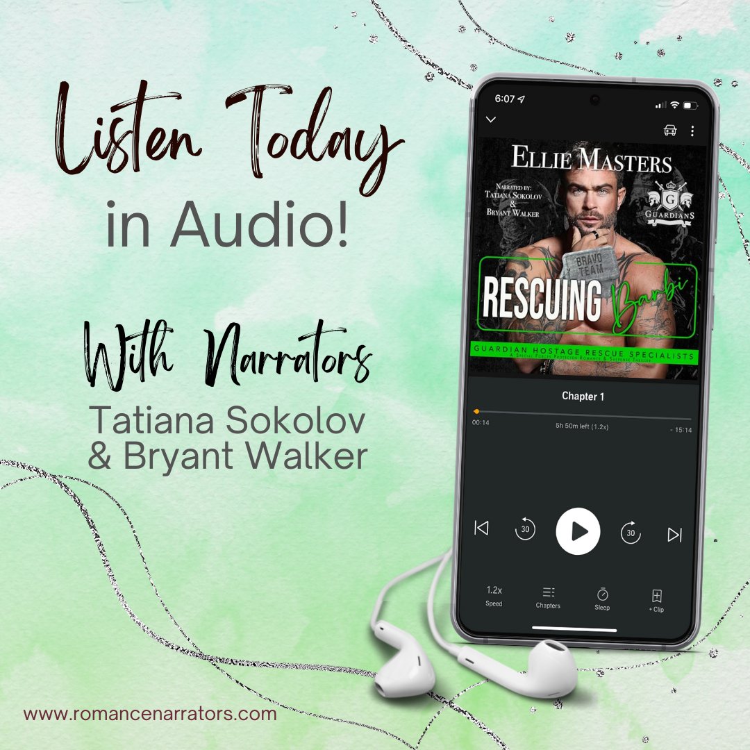 Get ready for an exhilarating journey, as the Team series reaches its climactic peak! Rescuing Barbi, book 7 in the Guardian Hostage Rescue Specialists Bravo Team series by author Ellie Masters is available now in audio & narrated by our member Tatiana Sokolov and Bryant Walker.