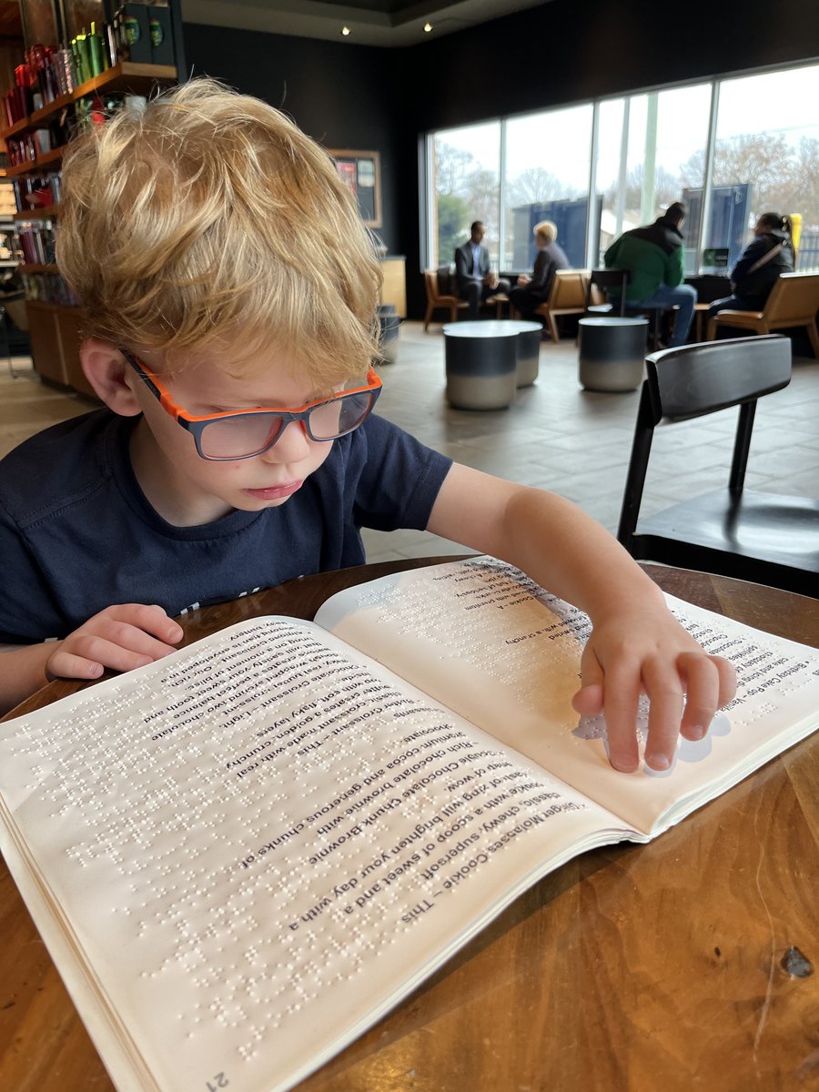 Hello <a href="/StarbucksCanada/">Starbucks Canada</a>, just wanted to let you know that your menus in braille are appreciated. Today, this kiddo learned braille is everywhere, people like him are valued, and good things come to those who take risks (like asking your amazing staff today for the menu). ☕️#ldnont