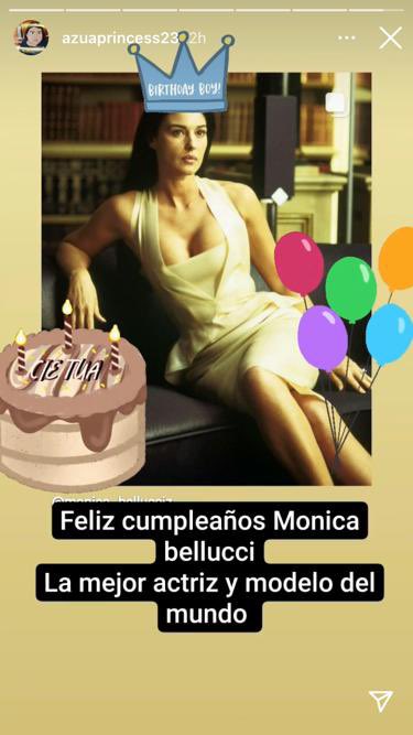 Yo la azua deseándole feliz cumple a Mónica bellucci