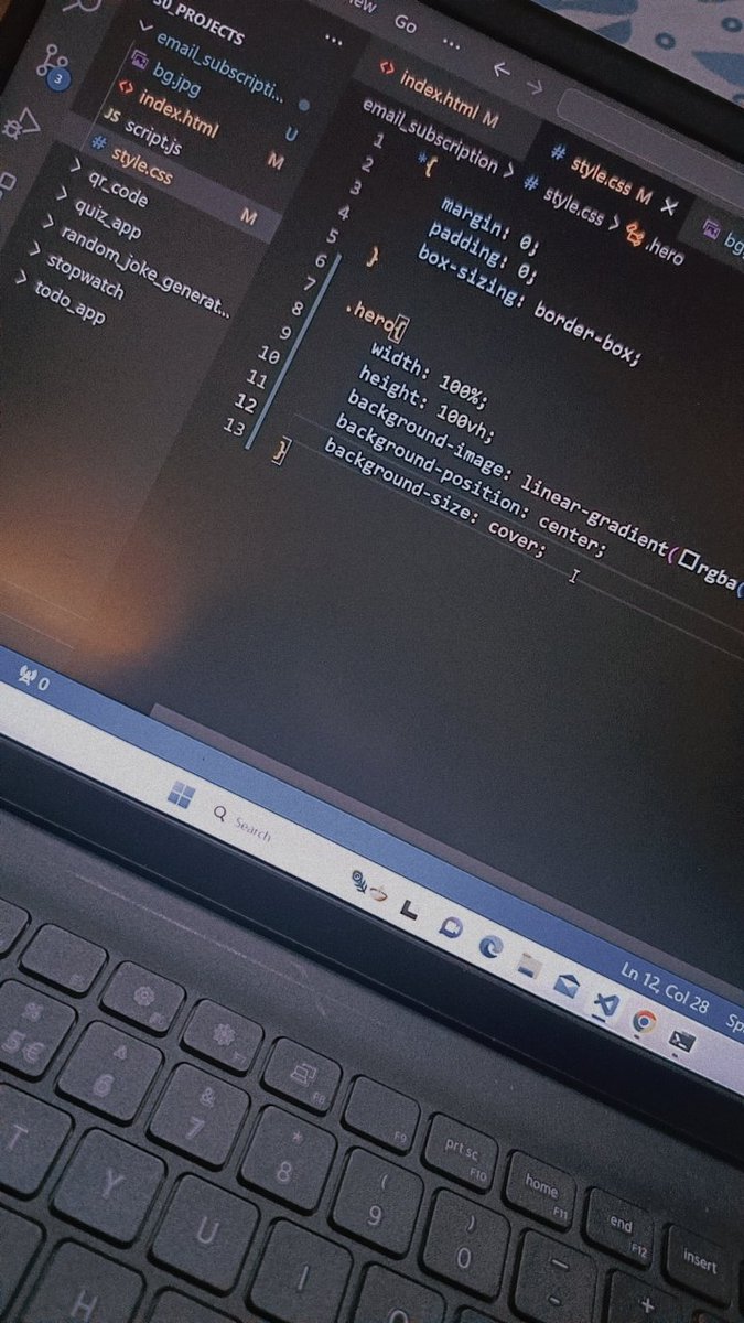 'Crafting pure CSS feels like revisiting a first love 💙 Btw, Currently diving into a mini JavaScript project for an email subscription form, aiming to gather all the emails neatly on a Google Sheet! 🌐 #CodingPassion #WebDev #JavaScript
#100DaysOfCode 
#javascript 
#developers