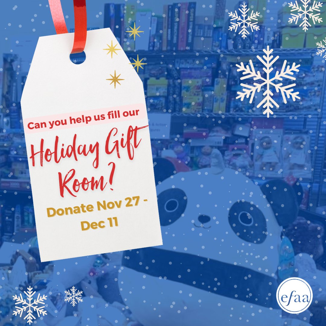 It’s the season of giving! 🎁 Every year, our gift room brings holiday cheer to kids and teens – and it’s completely supported by people like YOU in our community. 

We’re collecting gifts now through December 11, and it can be as simple as ordering off our Amazon wishlist.