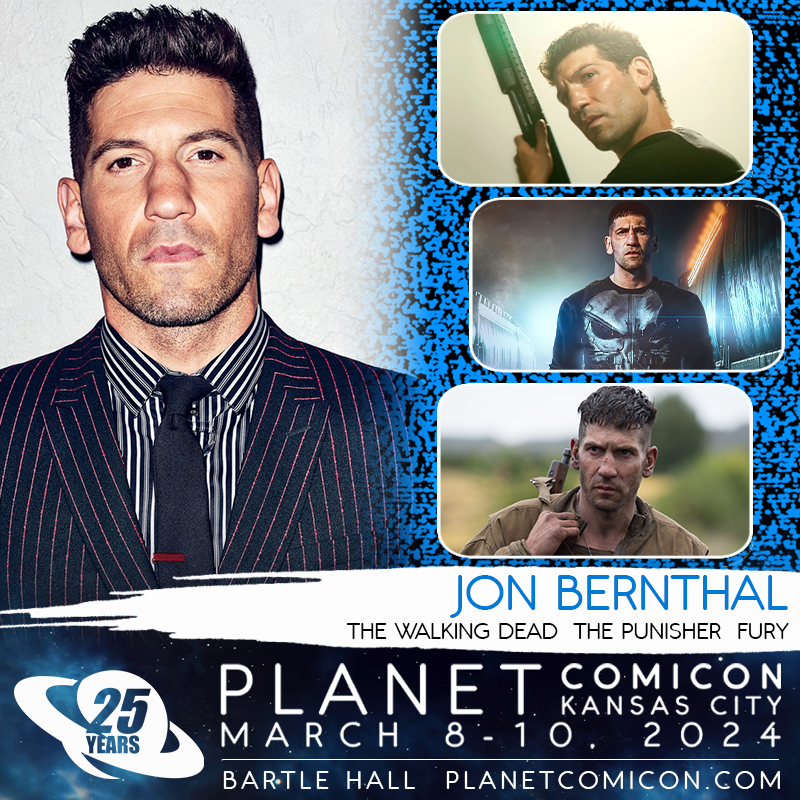 Planet Comicon Kansas City (@planetcomicon) on Twitter photo 📢<a href="/jonnybernthal/">Jon Bernthal</a> will be a special guest at #Planetcomicon's 25th Anniversary.
📺🎬 Jon Bernthal is a pop culture staple with iconic roles in <a href="/AMCthewalking/">The Walking Dead Amc</a> and #ThePunisher. His feature films include "Baby Driver" and "Fury".
🎟️Planetcomicon.com
#PCKC25th #KCevents 📢<a href="/jonnybernthal/">Jon Bernthal</a> will be a special guest at #Planetcomicon's 25th Anniversary.
📺🎬 Jon Bernthal is a pop culture staple with iconic roles in <a href="/AMCthewalking/">The Walking Dead Amc</a> and #ThePunisher. His feature films include "Baby Driver" and "Fury".
🎟️Planetcomicon.com
#PCKC25th #KCevents