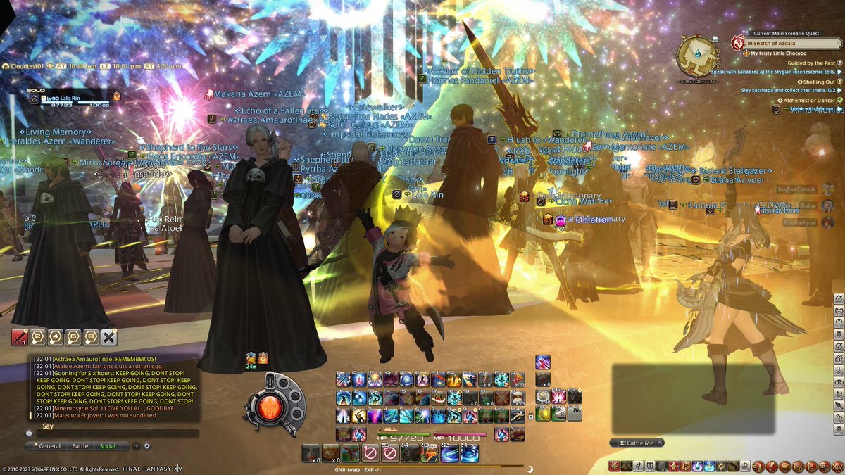 RinKarigani's tweet photo. Where were you when the Cloudtestserver01 went down?

Ngl, this week was pretty emotional for me.

For those that didn't experience the test servers - IMO you missed out on a once in a lifetime experience!!

Everyone going through such a plethora of content together all on even footing and across the world all on 1 DC. Rushing down the MSQ, competing in PvP, Fall Guys with GOOD PING and server infrastructure, roleplaying, tackling ultimates, Criterion, Deep Dungeon soloes, hell even DEEP SEA FISHING! Fishcord set up legendary fishing stuff!

New FCs made with new friends, people assisting one another in farming gear out. Going through an entire progression of a raid series in one go a la Pandaemonium -60 iLvls below requirement but still attaining victory! IT HAS IT ALL!

Some even finished Manderville relics and others got every single BLU spell!! 

Any waning I had in FFXIV was instantly revitalized. This was like a new Expansion launch, except at the end our Warriors of Light were sundered and sent off into the Aether. 

I knew we couldn't keep our characters - yet I still find myself emotionally attached and teared up seeing all of us go. You should have seen Amaurot during the final moments. So many adventurers and comrades showing up and just... enjoying each others company. 

Seriously, this was the best and I needed this. 

Thank you to everyone who took part in the Cloud tests. Y'all are the best.

P.S. : Please bring the clouds to everywhere. Connection was the best I've ever experienced and I heard the same for people ALL OVER THE WORLD